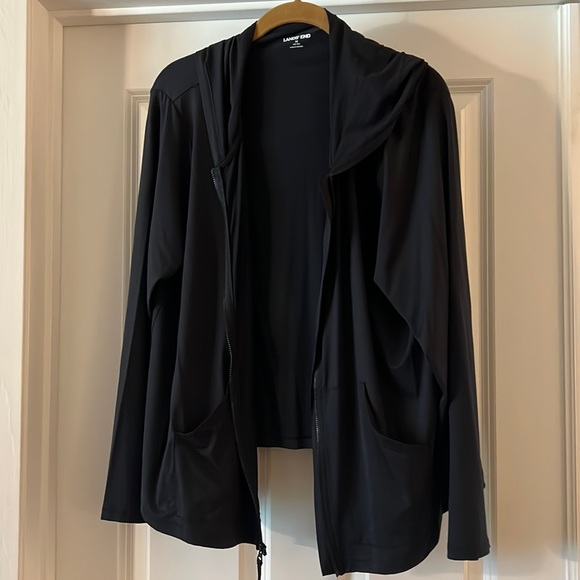Land’s End Women’s Lightweight Black Jacket 1X - Picture 1 of 5